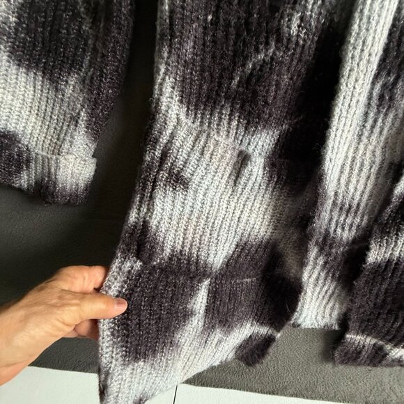 Anthropologie Avalon Tie-Dye Knit Cardigan Sweater Small Gray Cozy Winter - Picture 5 of 11